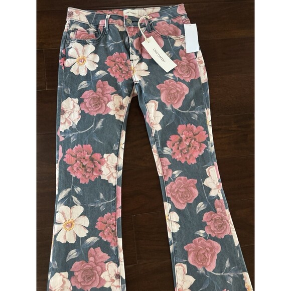 Driftwood Eva Masquerade Lw Rise Floral Print Bootcut Stretch Denim Jeans 26×32 - Picture 5 of 15